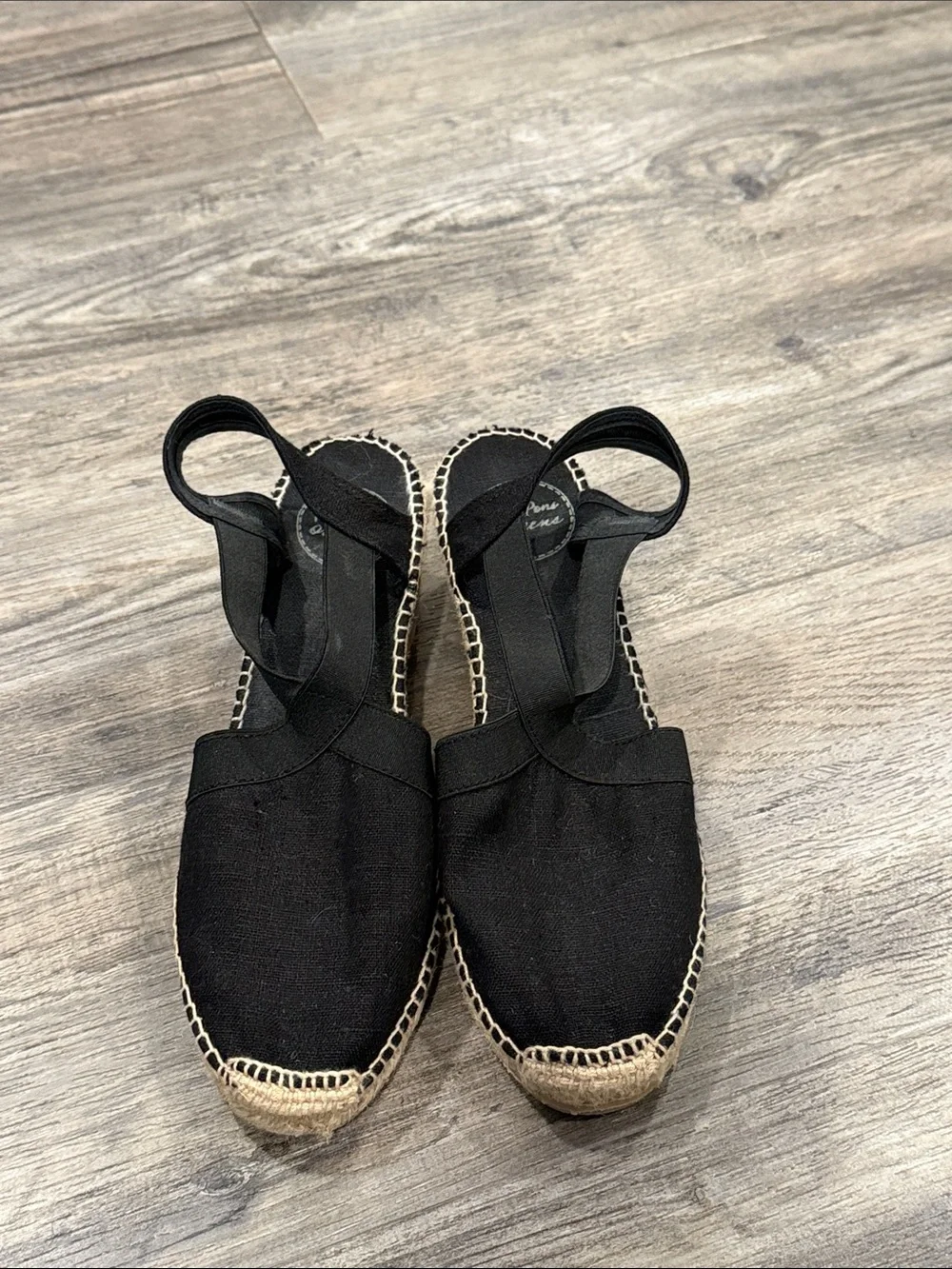 Tony Pons Ter Slingback Espadrille Sandals Shoes Black sz 40 US 10